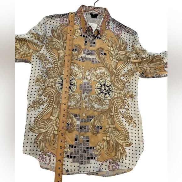 VERSACE 100% Silk Nautical Long Sleeve Button Down Shirt EUC - Picture 13 of 16